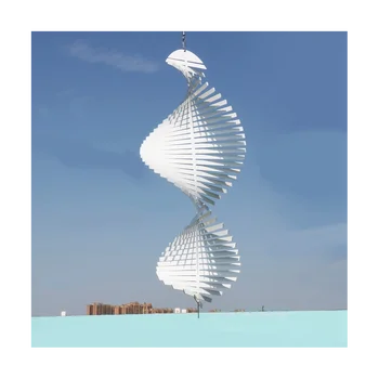 Kinetinė Tuščią Sublimacijos Vėjo Suktuko 3D Spiralės Windchime Skambančių Skulptūrų Kabinti Lauko, Patalpų, Sodo Dekoro 18X45cm