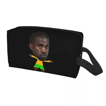 Kanye West Animacinių Filmų Galvos Kosmetikos Krepšys Moterų Mados Didelės Talpos Makiažas Atveju Grožio Tualetinių Reikmenų Laikymo Krepšiai