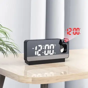 Veidrodis Projection Alarm Clock Įkrovimo 180 Sukimosi Led Lubų Projektorius Žadintuvai, Miegamojo, Biuro Naudingumas Veidrodis, Laikrodis
