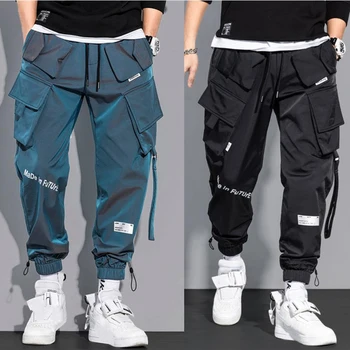 Nauji vyriški Krovinių Kelnės Mados Hip-Hop Multi-kišeniniai Kelnės Madinga Kietas Streetwear Sweatpants Pantalones Hombre Antblauzdžiai Atsitiktinis
