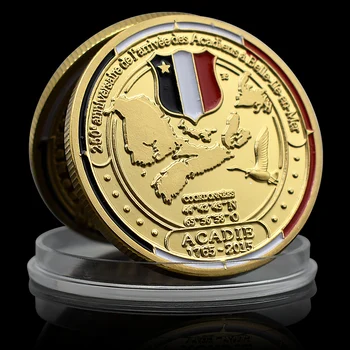 1765-2015 Acadie Aukso Monetos Atminimo Medalis Kapsulė Meno Kolekcija Verta Namų Puošybai Festivalio Dovana