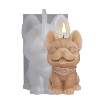 Unikalus Gyvūnų Silikono Formos Gipso Ornamentu 3D Žvakė Dervos Pelėsių Kačių ir Šunų Gyvūnų Minkštas Kepimo Formą Dervos Pelėsių 