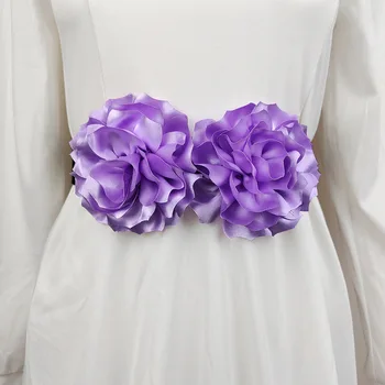 2023 Naujas Ponios Saldus Elastingas Diržas Dekoratyvinis Suknelė Camellia Audinio Etninės Ne Stiliaus Sijonas Juosmens Tinka 75-85cm Gėlių
