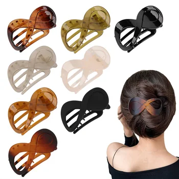 Naujas Mados Akrilo Plaukų Žnyplės Įrašą Paprasta, 8 formos surišti į arklio Savininkas plaukų segtukai Hairclips Moterų Madinga galvos Apdangalai, Plaukų Aksesuarai