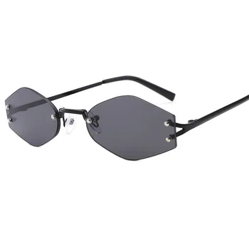 Naujas mažos frameless daugiakampio formos akiniai nuo saulės vyrams, moterims 2023 asmeninį skaidrus vandenyno gabalas rave vakarėlių akiniai didmeninė uv400