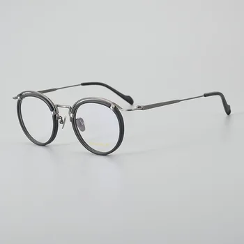Retro meno niša rankų darbo akiniai Vyrų asmenybės turas gryno titano trumparegystė akinių rėmelis, Aukštos kokybės akiniai, rėmeliai moteris
