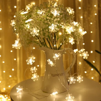 Skatinimas! 20LED Snaigės String Light Christmas Garland Pasakų LED Kamuolys Šviesos Žibintai Kalėdos Lauko Šalis Dekoro Baterija