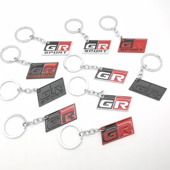 3D Metalo GR SPORTO Logotipas Keychain paketų prižiūrėtojų raktinę Automobilio Raktų pakabukai Toyota Supra Yaris 86 Corolla RAV4 Avensis Prado Prius Priedai