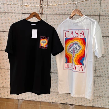 Naujas KASABLANKA T-shirts Aukštos Kokybės 3XL Medvilnės Spalvinga Grybų Laiškas Spausdinti Trumpas Rankovės Marškinėliai Vyrams, Moterims