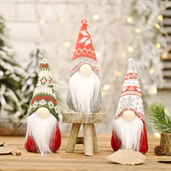 1PC Kalėdų Megzti Kailio Kamuolys Lėlės Rudolph Lėlės Kalėdos Gnome Vaikų Dovanos Kalėdų Eglutė Pakabukas Namų Puošybai