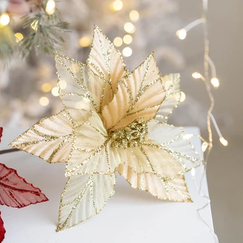 25cm 4Colors Blizgučiai Milteliai Dirbtinių Gėlių Kalėdų Medžio Apdaila neaustinių Netikras Vestuves Vainikas Apdaila