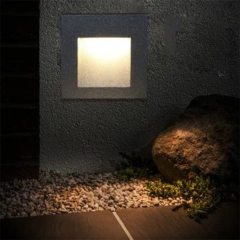 Lauko LED Žingsnis Laiptų, Šviesos, atsparus Vandeniui IP65 Įterptųjų LED Žingsnis Šviesos Villa Koridoriaus Sienos posūkis Aliuminio Sienos Naktį Šviesos