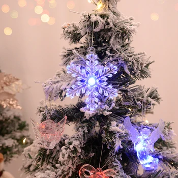 Kalėdų LED Lemputė Skaidri Snaigės Angelas Kabinti Papuošalų Kalėdų Medžio Karolius, Dekoro Naujųjų Metų Dovanos Navidad Noel 2024