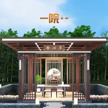 Aliuminio lydinys pavilion modernus naujas Kinų stiliaus lauko kiemas keturių kampe paviljonas, lauko villa sodo paviljonas