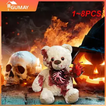 1~8PCS HalloweenBear Pliušinis HorrorBear ResinBear Ornamentu Helovinas BloodyBear Meškos Iškamšos, Minkštas