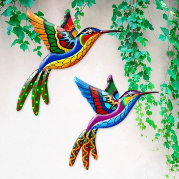 Geležies Hummingbird Paukščių Sienos Meno Ornamentais Namų Sienų Apdailai Sodo Eksterjero Dekoro Sodo Statula Patalpų Lauko Kabinti Amatai