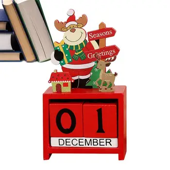 Kalėdų Atgalinės Atskaitos Advento Blokuoti Kalendorius Medienos Stalo Stalo Kalendoriai Apdailos Kalėdų Mediniai Kalendorius Fotografijos Rekvizitai