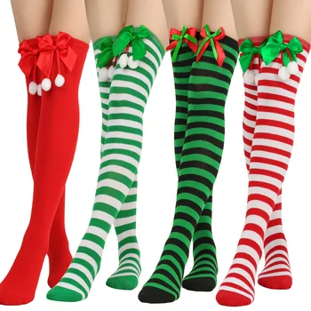 Kalėdų Virš Kelio Tinklinės Kojinės Knee-High Šiltą Kojinę Moterų Įkrovos Kojinių Kojų Šilčiau Aukštos Kojinės Kasdien Dėvėti Kalėdos Šalis Cosplay