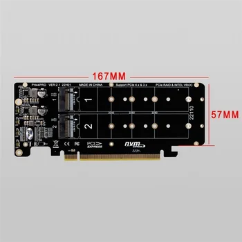 PCIE 4.0 Dual-Disko PCIeX16 M. 2 M-Key NVME SSD Plėtra Kortele,Palaiko 4 NVMe M. 2 M Klavišą 2280 SSD