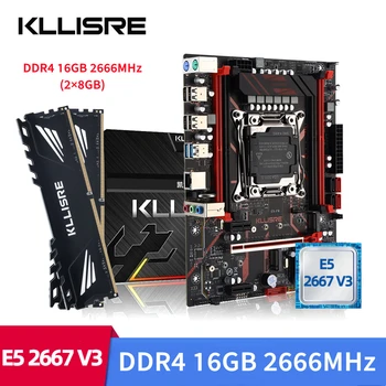 Kllisre LGA 2011-3 plokštė rinkinys xeon x99 E5 2667 V3 CPU 2vnt X 8GB =16GB 2666MHz DDR4 atminties Desktop