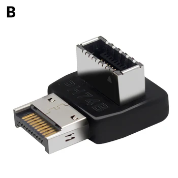 USB 3.1 E Tipo 90 Laipsnių Konverteris Priekiniai USB C Antraštė Adapteriu, Vertikalus Tipas E Antraštė Konverteris Kompiuterio Plokštę