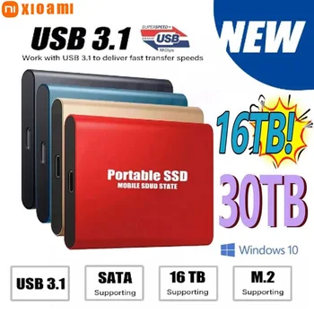 2022 Naujus Didelės spartos Išorinis Kietasis Diskas 500GB 1 TB 2TB 4TB USB3 8 tb.1 SSD 2.5 Colių Nešiojamų SSD 16TB Kietajame Diske Nešiojamas PS4