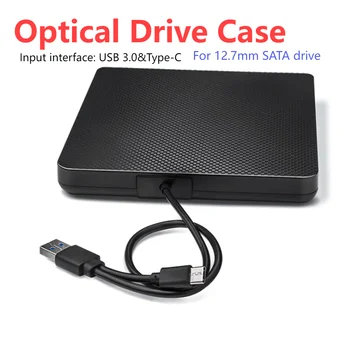 12.7 mm USB 3.0 Tipas-C DVD Diską, Išorinį Optinių Diskų Talpyklos Atveju, DVD / CD-ROM RW Aptvarą Laptop Notebook (Nr. Ratai)