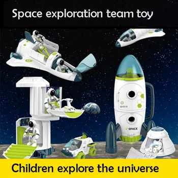 Acousto Regos Kosmoso Raketų Žaislas Astronautas Erdvėlaivis Žaislai Modelis Shuttle Kosminės Stoties Aviacijos Raketų Serijos Žaislai, Vaikų Dovanų