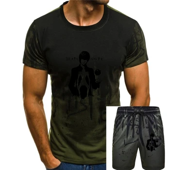 marškinėliai Mados vyriški T-Shirt Death Note Juoda Balta su Ryuk Į Siluetas Vyrų Vasaros T-Shirt