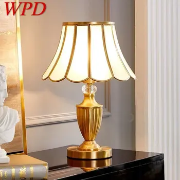 WPD Šiuolaikinio Žalvario, Aukso Stalo Lempa LED Kūrybos Paprasta Prabangus Stiklinis Stalas Žibintai Vario Studijų Miegamasis