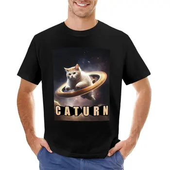 Katė Erdvėje Caturn Marškinėliai Palaidinė custom t shirts mens ūgio t shirts