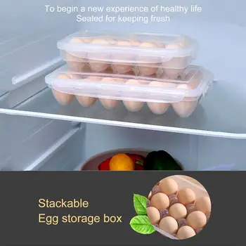 Kiaušinių Laikymo Dėžutė Su Dangčiu Nekenksmingas Dulkėms, Švieži, Laikyti Šaldytuve Kiaušinių Dėžutės Erdvės Taupymo Verstile Kiaušinių Organizatorius Virtuvė
