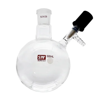 Schlenk kolbą su vakuumo vožtuvas deguonies nemokamai ir bevandenis reakcijos, Schlenk kolba, 50-500ml