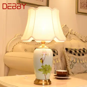DEBBY Gėlės, Paukščiai, Keramikos Stalo Lempa LED Šiuolaikinės Paprastas, Šiltas Kūrybos Naktiniai staleliai, Stalas Šviesos Namų Gyvenamasis Kambarys Miegamasis