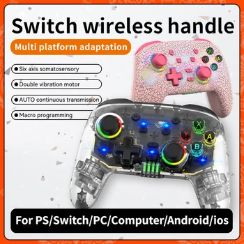 S09 Multi-Platform Belaidžio Žaidimų Valdiklio Jungiklį Gamepad su LED Šviesa Reguliuojamas Vibracijos Kreiptuką Android/iOS/VNT